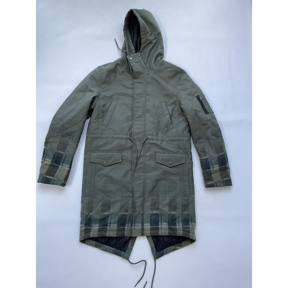 Guess Men’s Long Fit Hooded Jacket With Multi pockets Size M